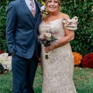 Elegant Cream Off-Shoulder Gown